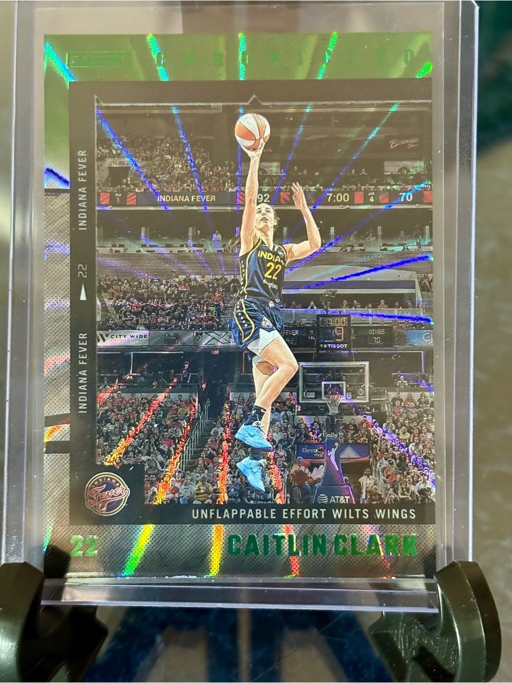 Caitlin Clark Green Laser Chronicled Basketball Card RARE
